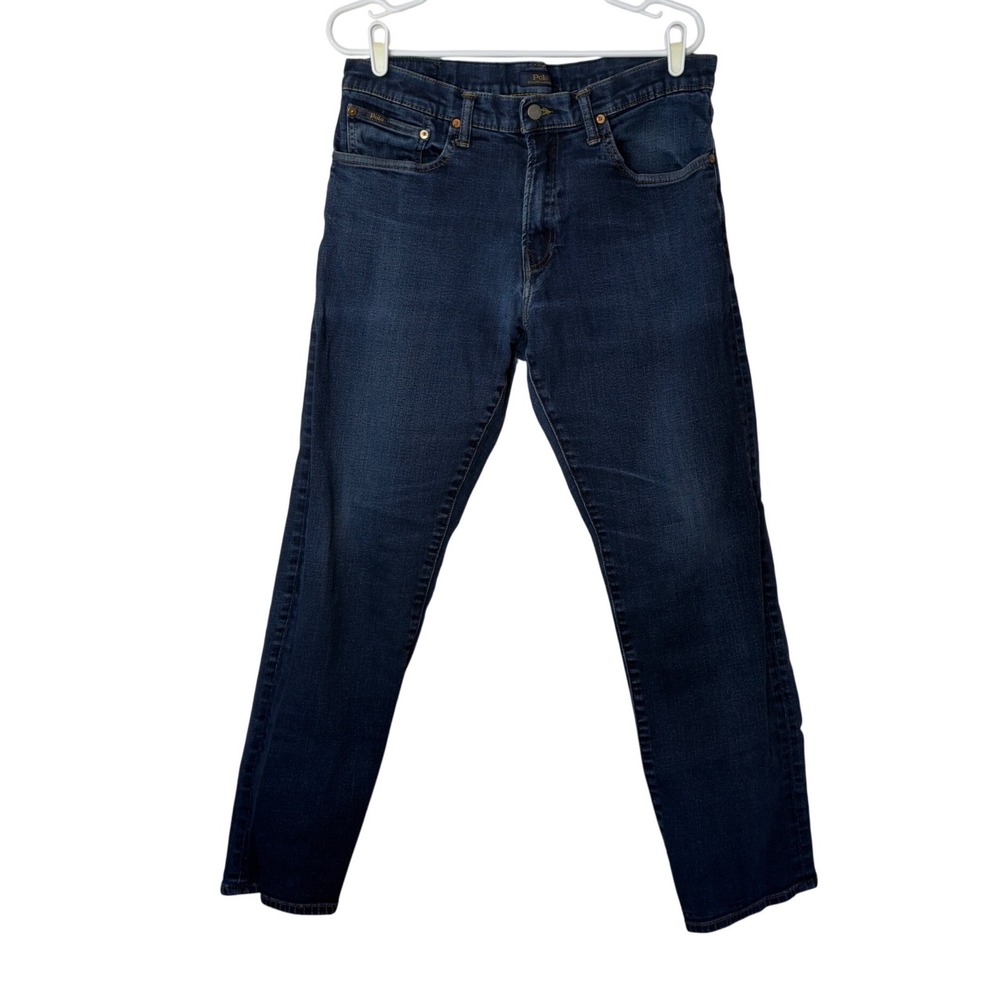 Polo Ralph Lauren Mens Dark Wash Classic Fit Denim Straight Leg Jeans Size 35x32